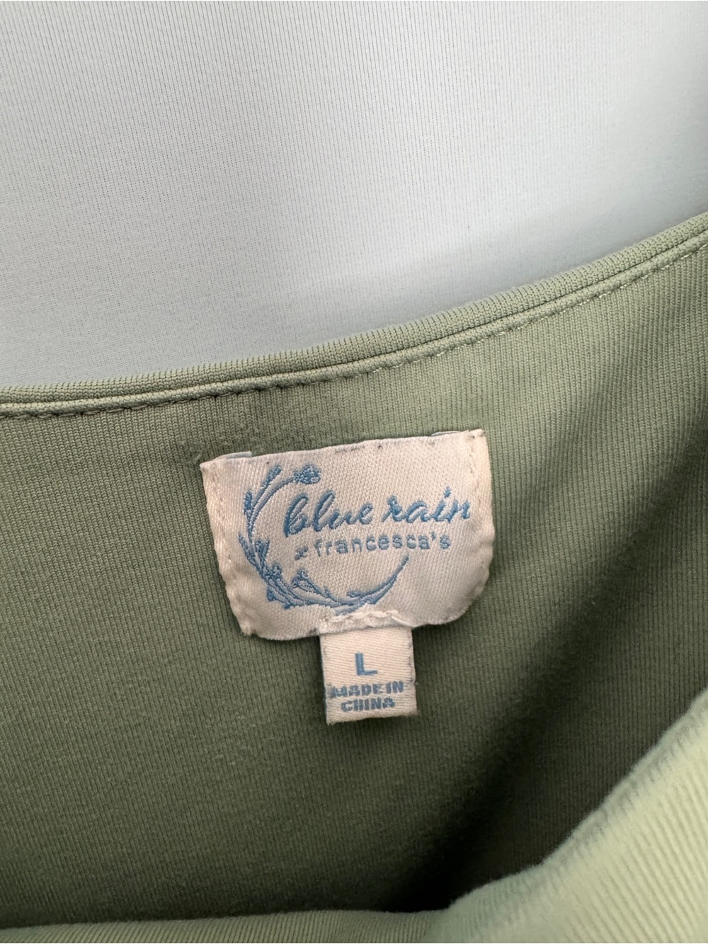 Francescas Blue Rain Large Sage Green Sleeveless Bodysuit Soft Smoothing Sculpt - Picture 2 of 7